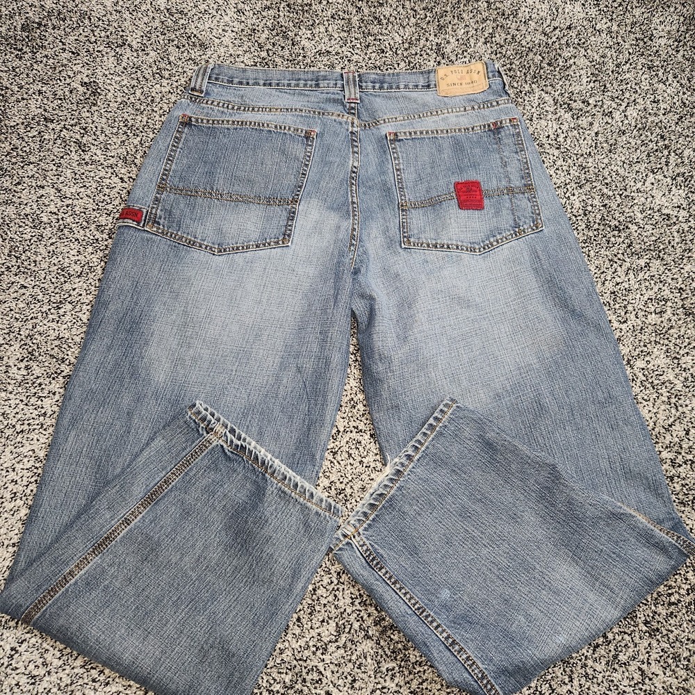 Y2K U.S Polo Assn Baggy Loose Fit Carpenter Style Jeans Sz-36x32 Skater Wide leg